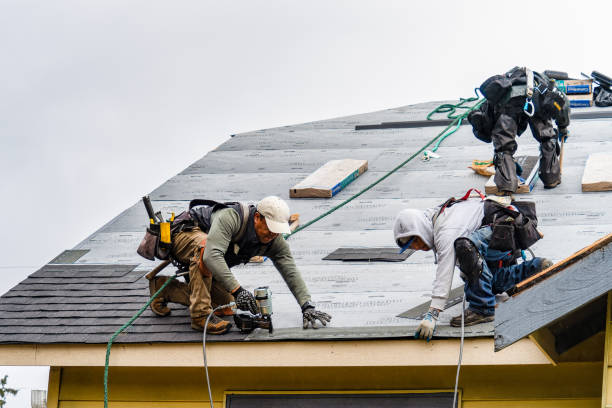 Professional Gutter Installation technician working in Center City, MN
